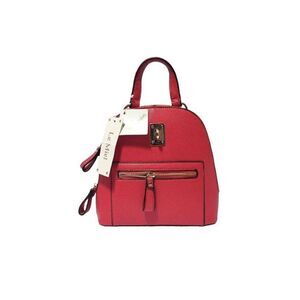Le Meil Vegan Red Leather Detachable Shoulder Strap Purse Handbag NEW